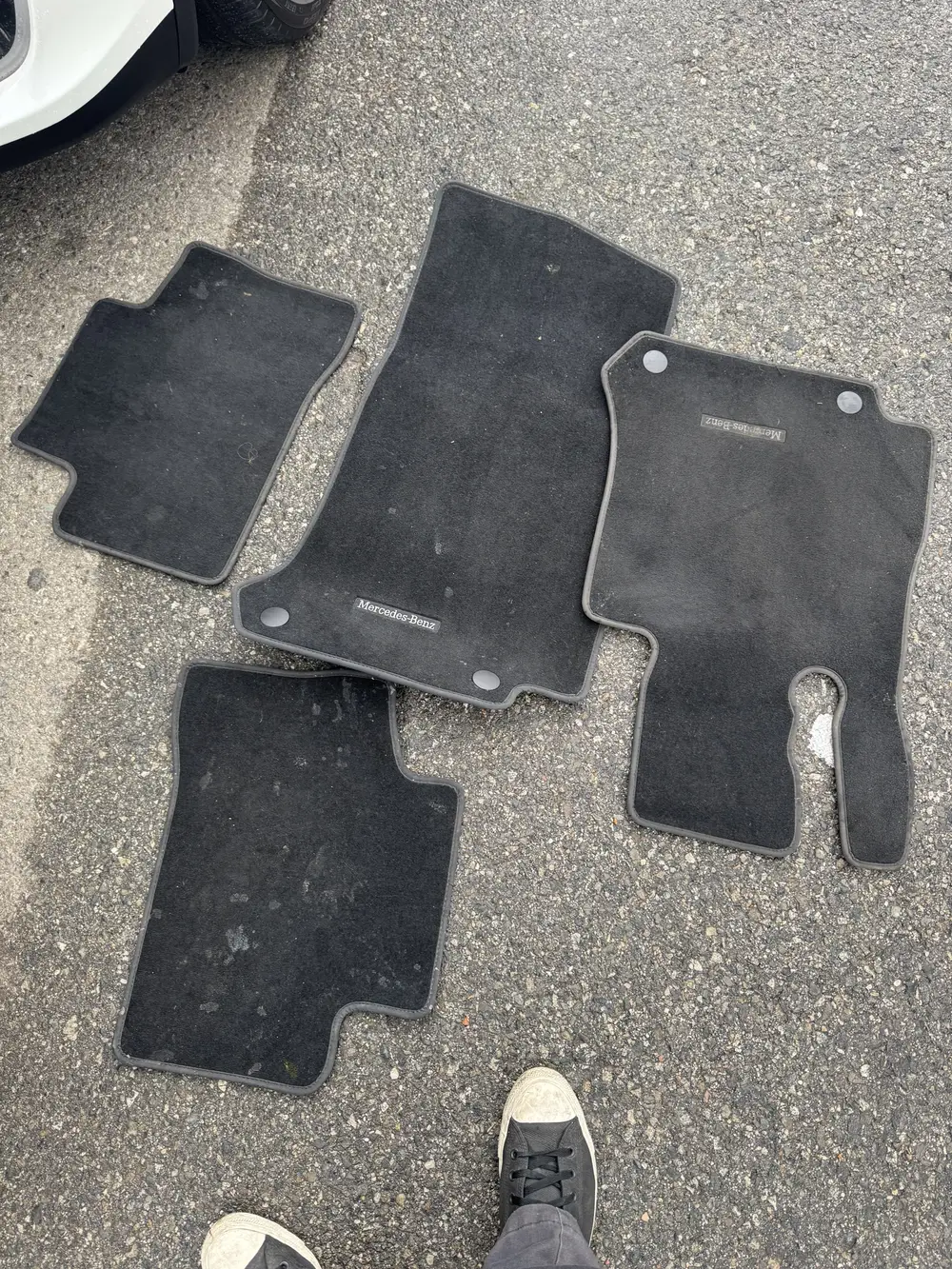 Vehicle floor mats before cleaning